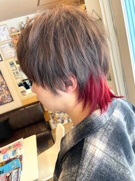 ヘア メイク ココ(hair make coco) 襟足にレッド★☆★