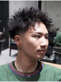 MEN'S/スパイキーショート×ピンパーマ/テーパーフェード