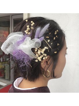 ユニティ(Unity) 卒業式ヘア 金箔ヘア