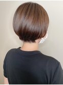 丸シルエットが可愛いショートボブ/ことりベージュ/アースカラー