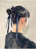 【Manae】結婚式お呼ばれツインおだんごアレンジ