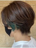 ショート×ターコイズインナー♪ 《earth_aoyagi0415》