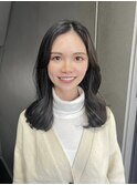 札幌ミディアム　暗髪ブルージュくびれミディ