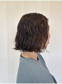 酸性パーマ 切りっぱなしボブスタイル