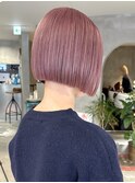 20代30代ソフトウルフ肩ラインダブルカラーピンクカラー