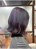 インナーカラー 紫×ブラック