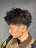 アップバングショート無造作パーマツイストアップバングショート