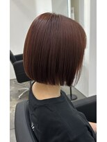 ネイク(Nake)&nbsp;切りっぱなしボブ/艶ボブ/ピンクブラウン/縮毛矯正