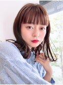 Say.ミディアム切りっぱなしボブヘーゼルグレージュモーヴピンク