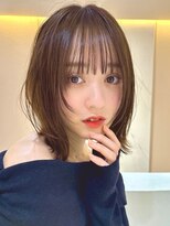 サンド ミュウ 横浜店(sand mieu)&nbsp;ミルクブラウンの大人可愛いナチュラルレイヤーボブ