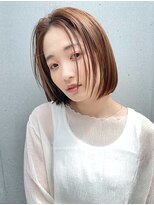 ミィ 表参道(mee.) デザインカラー/レイヤーカット/ウェットヘア/オリーブベージュ