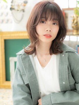 カバーヘア ブリス 川口(COVER HAIR bliss) 大人かわいいアッシュピンク外ハネボブレイヤー川口