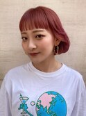 韓国風ピンクボブ