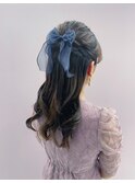 ハーフアップ