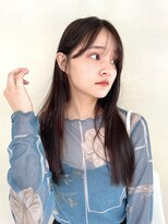 メゾンドイギー(MAISON de IGGY)&nbsp;アースカラーレイヤーロングニュアンスカラーアッシュブラック