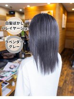 ヘアーメイク ダンス(hair make DANCE)&nbsp;白髪ぼかしバレイヤージュ ラベンダーグレー！