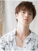 20代30代斜めバング爽やかアースカラーショートX上尾