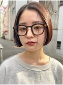 ぷつっとミニ前上がりボブ