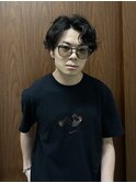 ニュアンスパーマ×センターパート