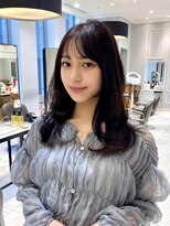 透け感バング／韓国ウェーブ/くびれ巻き／ナチュラルくびれヘア