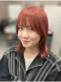 【顔周り似合わせカット】ボブ/チェリーレッド