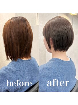 ヘアサロン ドットプラス 町田店(dot. plus) 丸みショートボブ/小顔に見せるヘア/ココアベージュ/町田