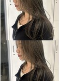 透明感◎オリーブグレージュ×骨格補正カット