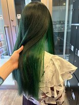 インク サカエ(inq sakae)&nbsp;ケアブリーチ2回/インナーカラー/モスグリーン/ストレート