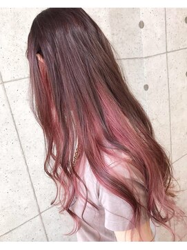 ヘアテリア リュウ 大塚(hair teria ryu) インナーカラー×ピンクレッド【ryu 大塚 北口】