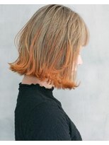 イル(ill)&nbsp;大須 すそカラー グラデーション ハイライト オレンジ ベージュ