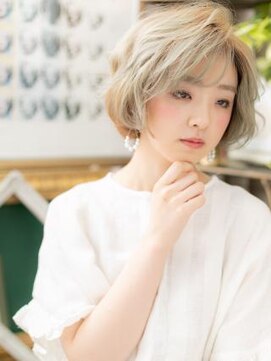 カバーヘア ブリス 上尾西口店(COVER HAIR bliss) 個性的ハイトーン！外国人風ふわエアリーボブa上尾10代20代30代