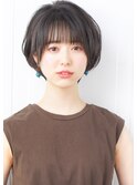 30代・40代大人かわいい黒髪前下がりボブ