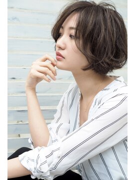 アトリエMAI 北千住 30代40代50代　大人可愛いひし形ショートボブ　ハイライト