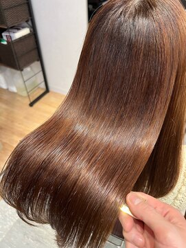 アディクト 東陽町西口(addict) サラ艶になる縮毛矯正＿ライトブラウン＿セミロング［東陽町］