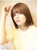 似合わせカット小顔前髪うる艶ストレートセミディ