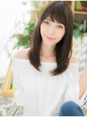 小顔グレージュカラーワンカールストレートc5上尾20代30代40代