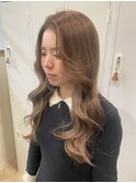 韓国風レイヤー×センターパートバング