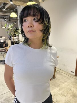 キャロルガーデンズ ボコカ 表参道(Carroll Gardens bococa) 【kacho】マッシュウルフ　ライムカラー