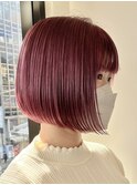 天神大名ピンクベージュダブルカラーケアブリーチレイヤーカット