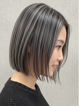 トゥルートラスト アン 下石田店(True Trust un) おしゃれな大人のストレートボブ×ハイライト バレイヤージュ