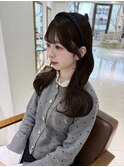 ミルクティーベージュ/レイヤーボブ/韓国巻き/顔周りカット