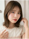 結べる長さのボブ/オリーブアッシュ/小顔カット/20代/30代/40代e