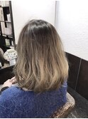 厚めバングハニーヘア♪アプリエカラーグラデーション