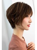 小顔カット_エッジショート_アッシュカラー 【新宿】