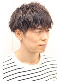 ツーブロックツイストスパイラルVマッシュパーマ