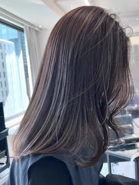 ニトバイアンキシム(nit by ahnkism) ミディアムロングレイヤーカットブリーチなしダブルカラー堀江