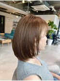 くびれショートボブ40代50代グレイカラー白髪染め白髪ぼかし