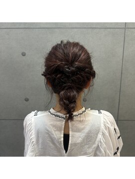 ヘアメロウ ココ(hair mellow CoCo...) 編みおろしポニーテール×コントラストハイライト