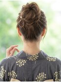 浴衣30代大人のルーズお団子ハイシニヨン