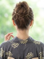 と和 巣鴨 浴衣30代大人のルーズお団子ハイシニヨン